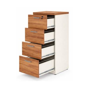 Móveis para Escritório Arquivo para Escritório 4 Gavetas com Chave e Suporte para Pasta Suspensa - Gaveteiro Organizador 127x46cm - 34314