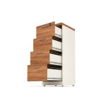 Móveis para Escritório Arquivo para Escritório 4 Gavetas com Chave e Suporte para Pasta Suspensa - Gaveteiro Organizador 127x46cm - 34314