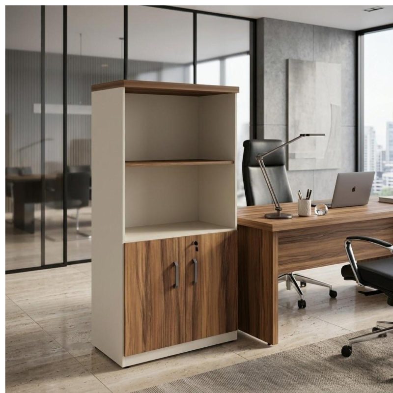 Móveis para Escritório Armário para Escritório com Chave e Prateleiras 161x80x45cm Nogal Sevilha - 34316
