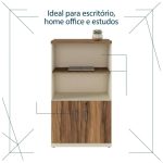 Móveis para Escritório Armário para Escritório com Chave e Prateleiras 161x80x45cm Nogal Sevilha - 34316