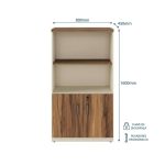Móveis para Escritório Armário para Escritório com Chave e Prateleiras 161x80x45cm Nogal Sevilha - 34316
