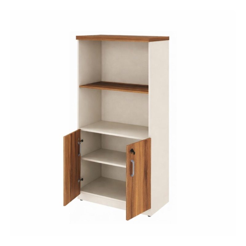 Móveis para Escritório Armário para Escritório com Chave e Prateleiras 161x80x45cm Nogal Sevilha - 34316