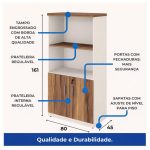 Móveis para Escritório Armário para Escritório com Chave e Prateleiras 161x80x45cm Nogal Sevilha - 34316