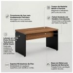 Móveis para Escritório Mesa para Computador 150cm Robusta Tampo 40mm - Escrivaninha de Trabalho e Estudo -  Sevilha / Preto - 21472