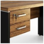 Móveis para Escritório Mesa para Computador 120cm Robusta Tampo 40mm  e Gavetas - Escrivaninha de Trabalho e Estudo - Sevilha / Preto - 21471