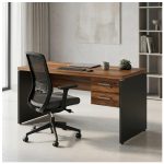 Móveis para Escritório Mesa para Computador 120cm Robusta Tampo 40mm  e Gavetas - Escrivaninha de Trabalho e Estudo - Sevilha / Preto - 21471