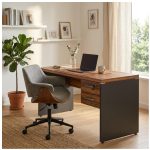 Móveis para Escritório Mesa para Computador 120cm Robusta Tampo 40mm  e Gavetas - Escrivaninha de Trabalho e Estudo - Sevilha / Preto - 21471