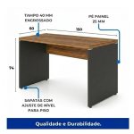 Móveis para Escritório Mesa para Computador 150cm Robusta Tampo 40mm - Escrivaninha de Trabalho e Estudo -  Sevilha / Preto - 21472
