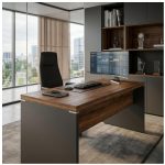 Móveis para Escritório Mesa para Computador 120cm Robusta Tampo 40mm  e Gavetas - Escrivaninha de Trabalho e Estudo - Sevilha / Preto - 21471