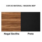 Móveis para Escritório Mesa de Escritório em L com Gaveteiro e Chave – Móvel Organizador Premium 1,70 - Nogal Sevilha / Preto - 21479