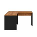 Móveis para Escritório Mesa de Escritório em L com Gaveteiro e Chave – Móvel Organizador Premium 1,70 - Nogal Sevilha / Preto - 21479