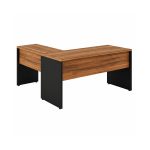 Móveis para Escritório Mesa de Escritório em L com Gaveteiro e Chave – Móvel Organizador Premium 1,70 - Nogal Sevilha / Preto - 21479