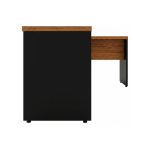 Móveis para Escritório Mesa de Escritório em L com Gaveteiro e Chave – Móvel Organizador Premium - Nogal Sevilha / Preto - 21477