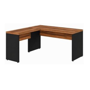 Estação de Trabalho em L para Escritório e Organizador de Documentos 1,70 m - Nogal Sevilha / Preto - 21478