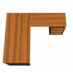 Móveis para Escritório Mesa de Escritório em L com Gaveteiro e Chave Móvel Organizador 170x160cm - Nogal Sevilha / Preto - 21423