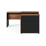 Móveis para Escritório Mesa de Escritório em L com Gaveteiro e Chave - Móvel Organizador Premium - Nogal Sevilha / Preto - 21406