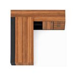 Móveis para Escritório Mesa Escritório PRESIDENTE c/ Armário Pedestal - 1,82x1,80m - WORK START - NOGAL SEVILHA/PRETO - 20602