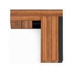 Móveis para Escritório Mesa Escritório PRESIDENTE c/ Armário Pedestal - 1,82x1,80m - WORK START - NOGAL SEVILHA/PRETO - 20602