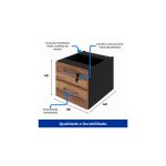 Móveis para Escritório Estação de Trabalho Dupla 1,20x1,35m 02 Lugares c/ Gavetas c/ ponto de tomada - Workstart - Nogal Sevilha - 63086