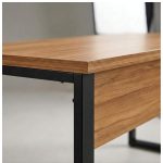 Móveis para Escritório Mesa de Escritório Industrial 120x60cm Nogal Sevilha Tampo 40mm – Escrivaninha Home Office Premium Pollo - Sevilha / Preto - 24469