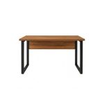 Móveis para Escritório Mesa de Escritório Industrial 120x60cm Nogal Sevilha Tampo 40mm – Escrivaninha Home Office Premium Pollo - Sevilha / Preto - 24469