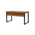 Móveis para Escritório Mesa de Escritório Industrial 150x60cm Nogal Sevilha Tampo 40mm – Escrivaninha Home Office Premium Pollo - Sevilha / Preto - 24472