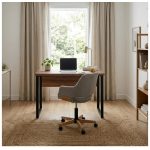 Móveis para Escritório Mesa de Escritório Industrial 150x60cm Nogal Sevilha Tampo 40mm – Escrivaninha Home Office Premium Pollo - Sevilha / Preto - 24472