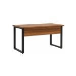 Móveis para Escritório Mesa de Escritório Industrial 120x60cm Nogal Sevilha Tampo 40mm – Escrivaninha Home Office Premium Pollo - Sevilha / Preto - 24469
