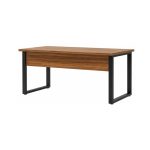 Móveis para Escritório Escrivaninha Home Office Industrial Amadeirada 170x70cm Tampo 40mm Premium – Sevilha / Preto – 24475