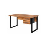 Móveis para Escritório Mesa Escritório PÉ QUADRO 1,50x0,60m - C/ Gavetas - NOGAL SEVILHA/PRETO - 24473