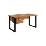 Móveis para Escritório Mesa Escritório PÉ QUADRO - 1,20x0,60m - C/ Gavetas - NOGAL SEVILHA/PRETO - 24471