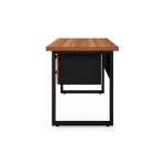Móveis para Escritório Mesa Escritório PÉ QUADRO 1,50x0,60m - C/ Gavetas - NOGAL SEVILHA/PRETO - 24473