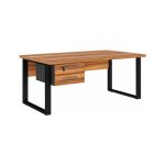Móveis para Escritório Mesa Escritório PÉ QUADRO 1,50x0,60m - C/ Gavetas - NOGAL SEVILHA/PRETO - 24473