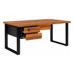 Móveis para Escritório Escrivaninha Home Office Industrial Amadeirada 170x70cm Tampo 40mm Premium – Sevilha / Preto – 24475