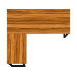 Móveis para Escritório Mesa em L com PÉ QUADRO (Mesa 1,50m + Mesa Auxiliar) - C/ Gavetas - WORKSTART - NOGAL SEVILHA/PRETO - 24477
