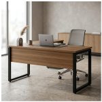 Móveis para Escritório Mesa de Escritório em L Diretor Premium 150x150cm Tampo 40mm – Sevilha / Preto - 24476