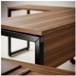 Móveis para Escritório Mesa em L com PÉ QUADRO (Mesa 1,70m + Mesa Auxiliar) - C/ Gavetas - WORKSTART - NOGAL SEVILHA/PRETO - 24479