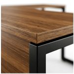 Móveis para Escritório Mesa em L com PÉ QUADRO (Mesa 1,50m + Mesa Auxiliar) - C/ Gavetas - WORKSTART - NOGAL SEVILHA/PRETO - 24477