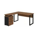 Móveis para Escritório Mesa de Escritório em L Diretor com Gaveteiro Tampo 40mm 150x150cm