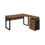 Móveis para Escritório Mesa de Escritório em L Diretor com Gaveteiro Tampo 40mm 150x150cm