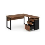 Móveis para Escritório Mesa de Escritório em L Diretor com Gaveteiro Tampo 40mm 150x150cm