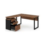 Móveis para Escritório Mesa de Escritório em L Diretor com Gaveteiro Tampo 40mm 150x150cm