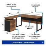 Móveis para Escritório Mesa de Escritório em L Diretor com Gaveteiro Tampo 40mm 170x160cm