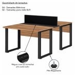 Móveis para Escritório Mesa de Escritório Dupla Industrial 120cm Tampo 40mm - Sevilha / Preto