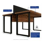 Móveis para Escritório Mesa de Escritório Dupla Industrial 120cm Tampo 40mm - Sevilha / Preto