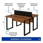 Móveis para Escritório Mesa de Escritório Dupla Industrial 120cm Tampo 40mm - Sevilha / Preto