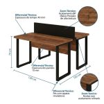 Móveis para Escritório Mesa de Escritório Dupla Industrial 120cm Tampo 40mm - Sevilha / Preto