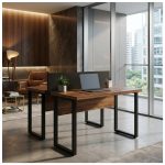 Móveis para Escritório Mesa de Escritório Dupla Industrial 120cm Tampo 40mm - Sevilha / Preto