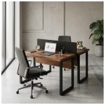 Móveis para Escritório Mesa de Escritório Dupla Industrial 120cm Tampo 40mm - Sevilha / Preto