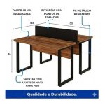 Móveis para Escritório Mesa de Escritório Dupla Industrial 150cm Tampo 40mm - Sevilha / Preto